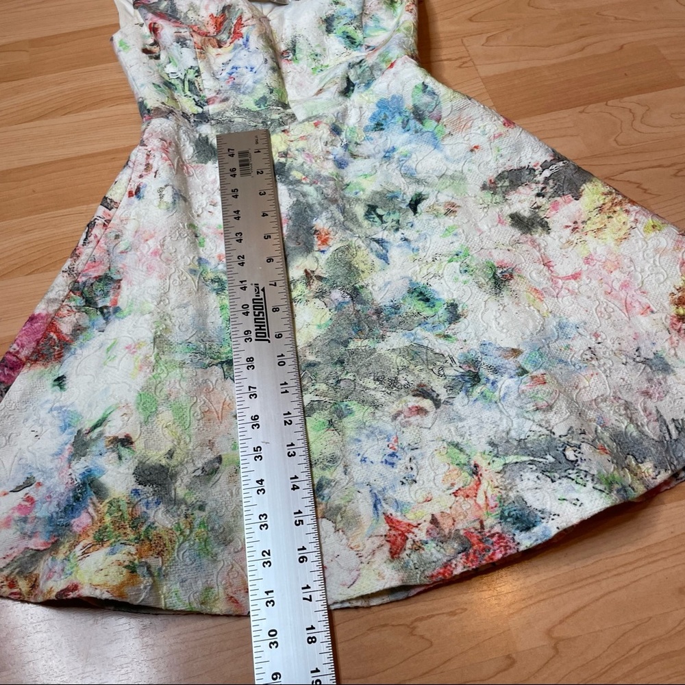 ZARA - Watercolor Art, Open Back, A-Line, White Dress Women’s sz S  (0192) - Picture 3 of 8